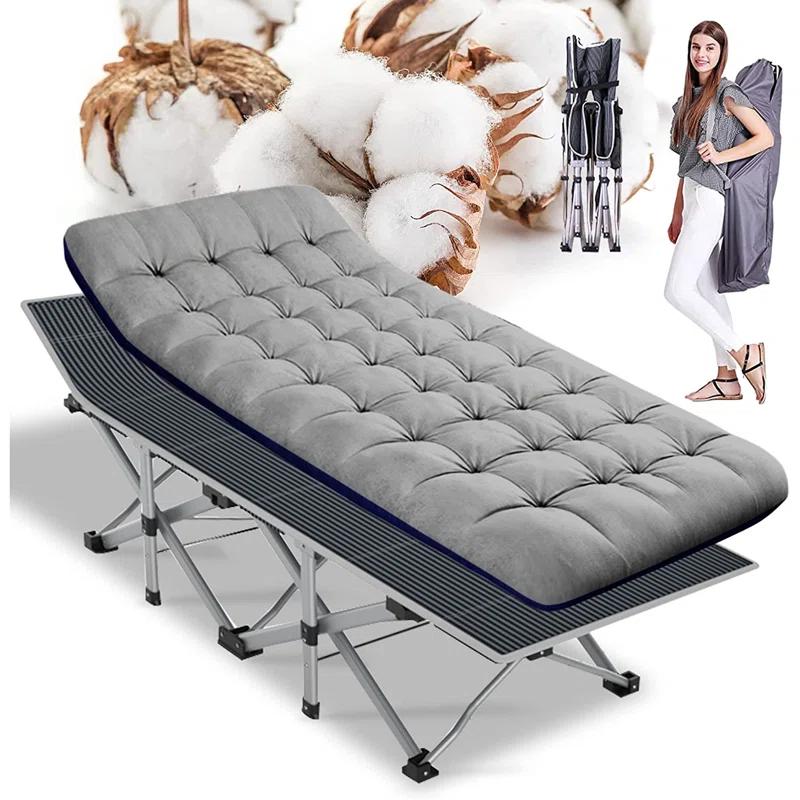 Himimi Portable Folding Camping Cot Sleeping Cot with Carry Bag and Mattress for Travel, Camping, Outdoor