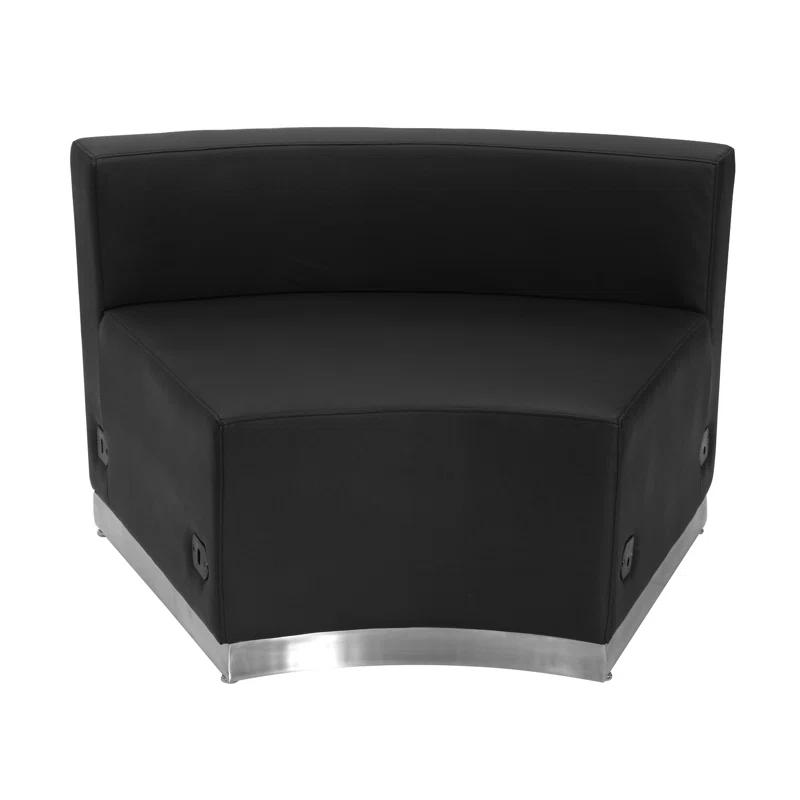 Flash Furniture Hercules Alon LeatherSoft Concave Chair with Brushed Stainless Steel Base