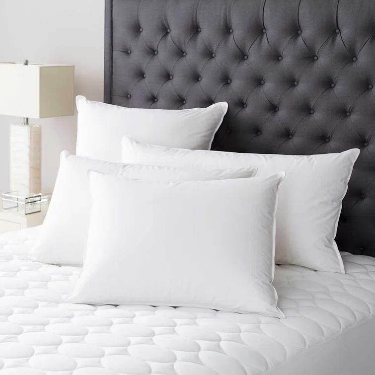 Queen White Down Pillow with Organic Cotton Shell