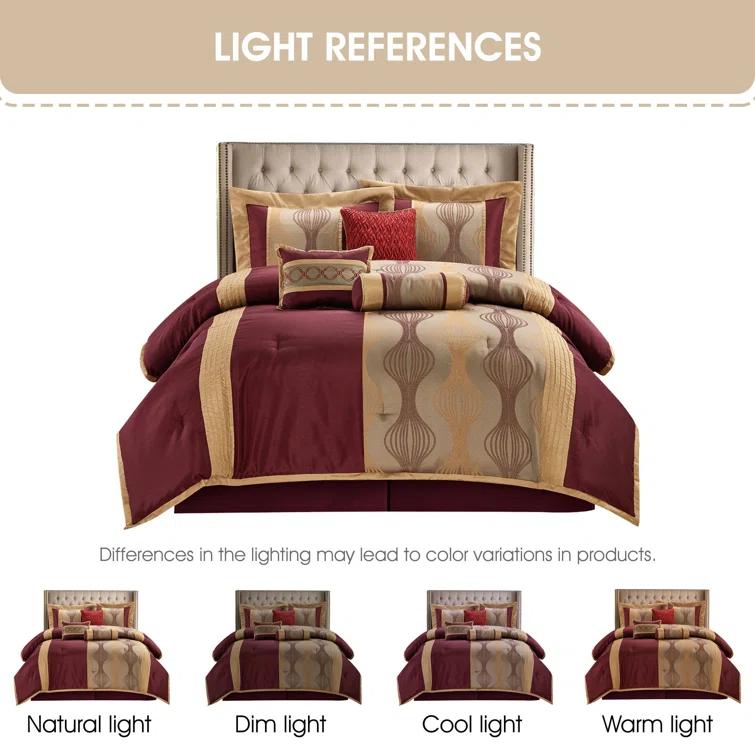 Nanshing America, Inc Kath 7 Piece Microfiber Modern & Contemporary Comforter Set