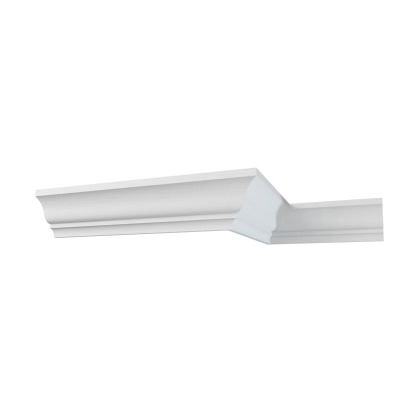 Ekena Millwork WM48 - Americraft Crown Moulding, 3 11/32"H x 2 5/8"P x 4 1/4"F x 96"L, Primed Finger-Joint Pine
