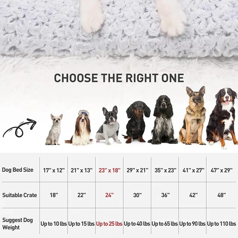 Tucker Murphy Pet™ Washable Dog Bed Deluxe Plush Dog Crate Beds Fulffy Comfy Kennel Pad Anti-Slip Pet Sleeping Mat