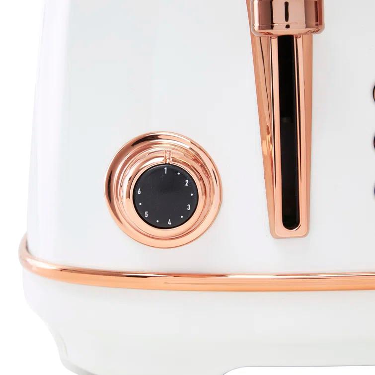 HADEN Heritage Ivory and Copper 4-Slice Toaster