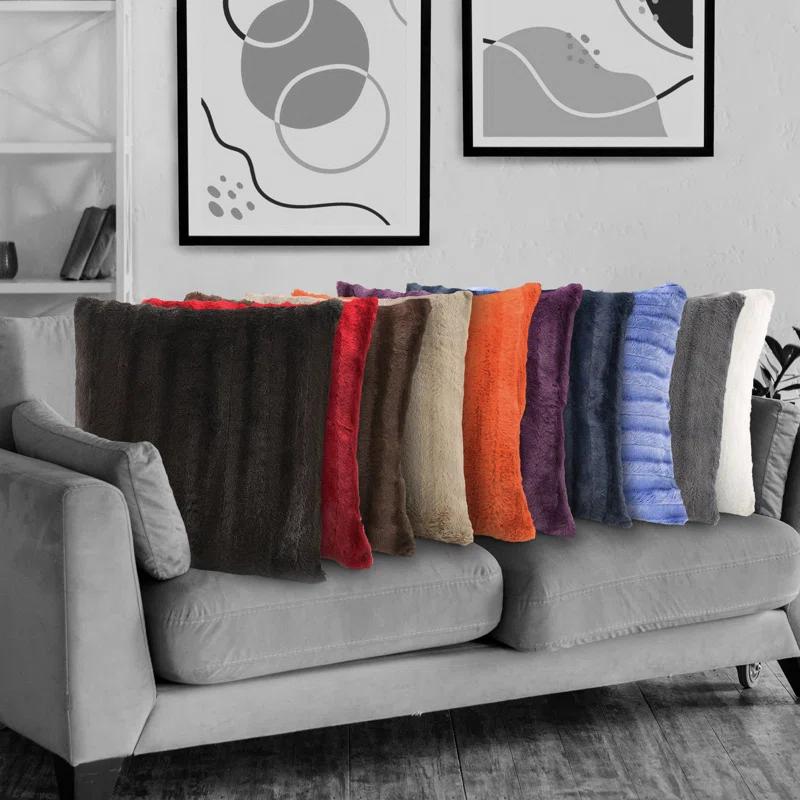 Cheer Collection Cheer Collection Shaggy Hair Decorative Throw Pillows (Set of 2)