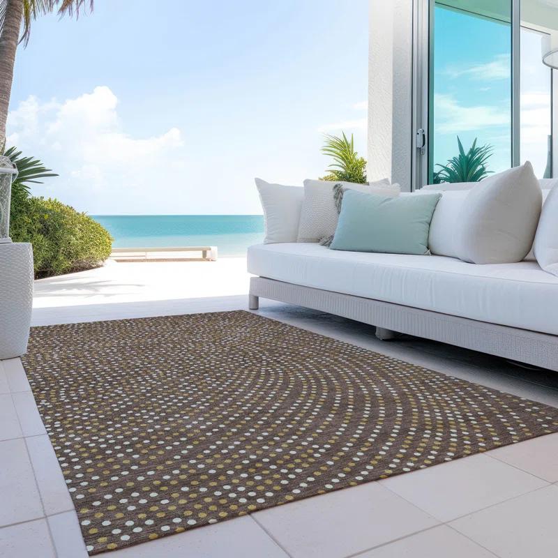 Machine Washable Indoor/Outdoor Chayden ACN1021 Brown 9' x 12' Rug