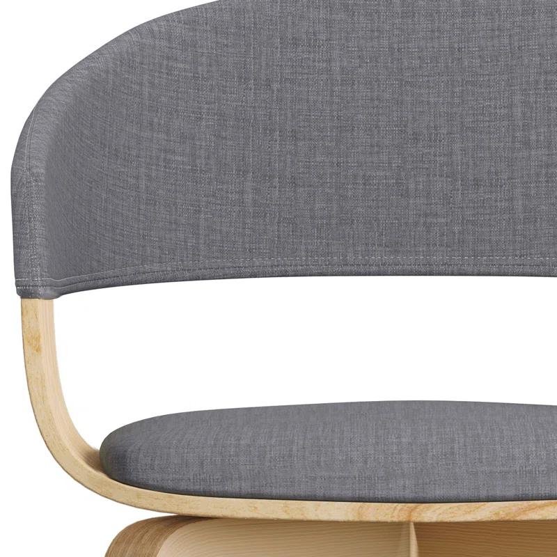 Lowell Bentwood Upholstered Dining Chair with Curved Backrest in Mid-Century Modern Style