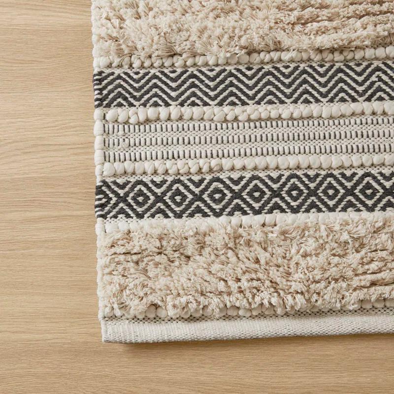 INK+IVY Asher Cotton Blend Bath Rug with Non-Slip Backing