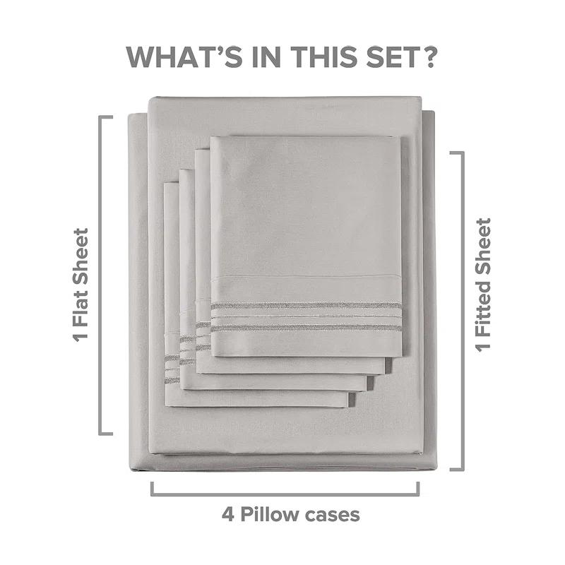 CGK Linens 6 Piece Extra Deep Pocket Ultra Soft & Cooling Sheet Set