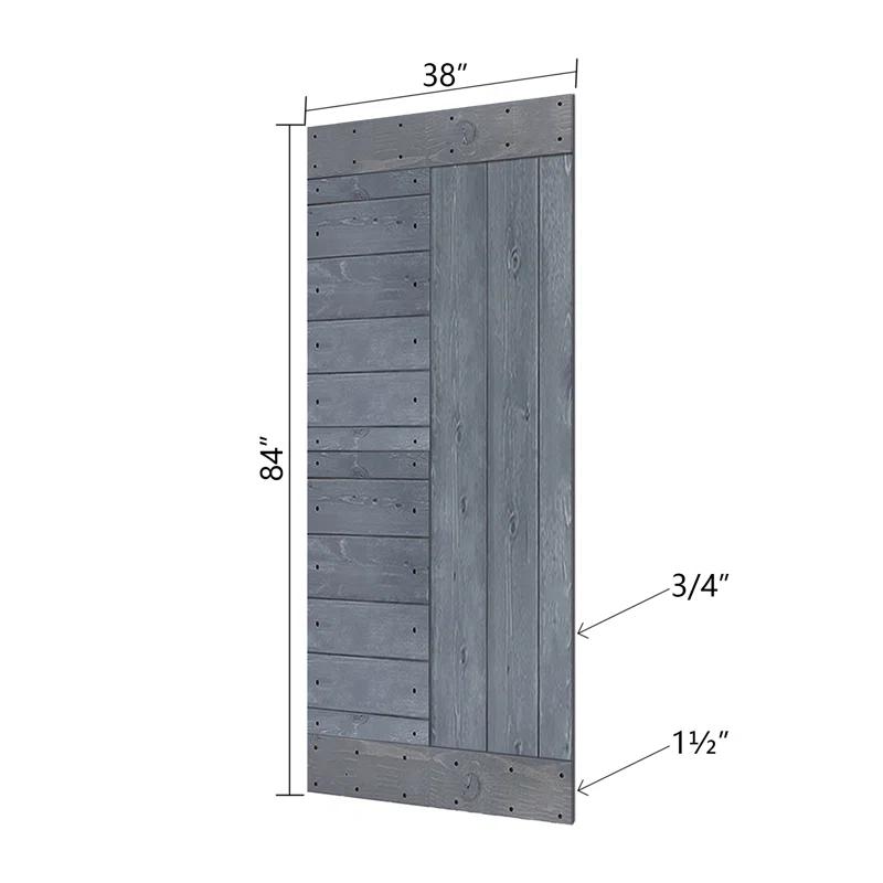IsLife L Series Paneled Solid Wood Sliding Barn Door with Installation Hardware Kit -Assembly Needed