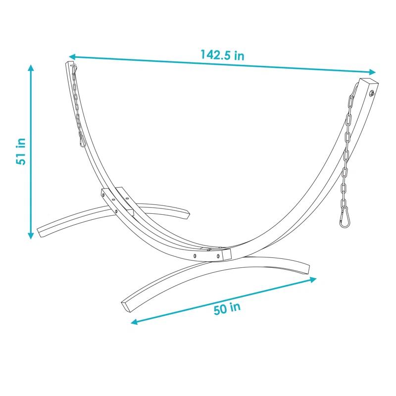 SunnyDaze Decor Larch Wood Curved Hammock Stand