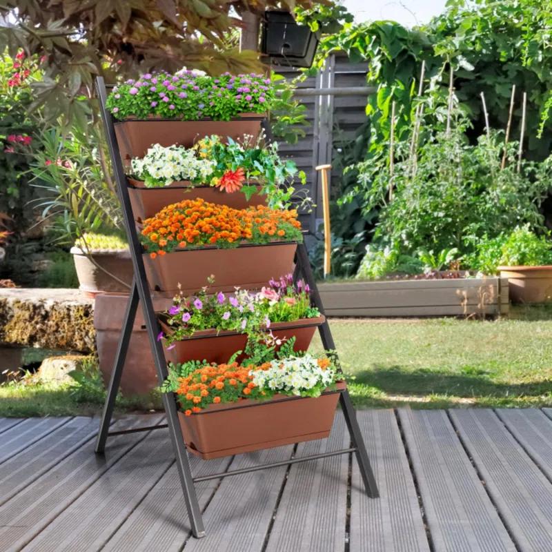 Arlmont & Co. 5-Tier Vertical Garden Planter Box Elevated Raised Bed With 5 Container