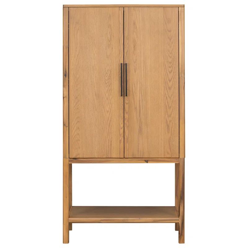Keyly inc 36.2" W multiple storage functions Oak Veneer Cabinet