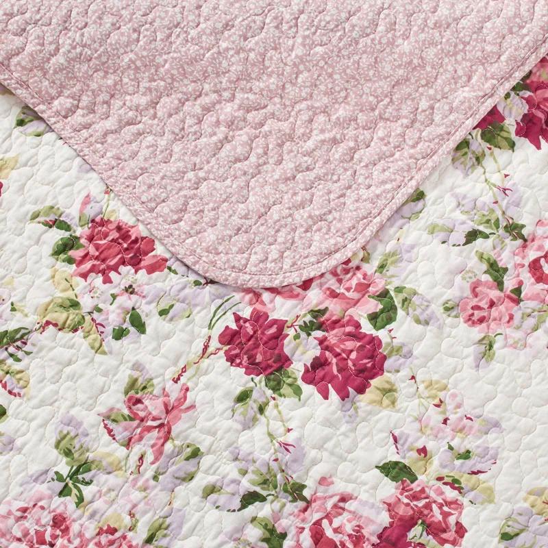 Laura Ashley Laura Ashley Lidia Cotton Reversible Pink Quilt Set