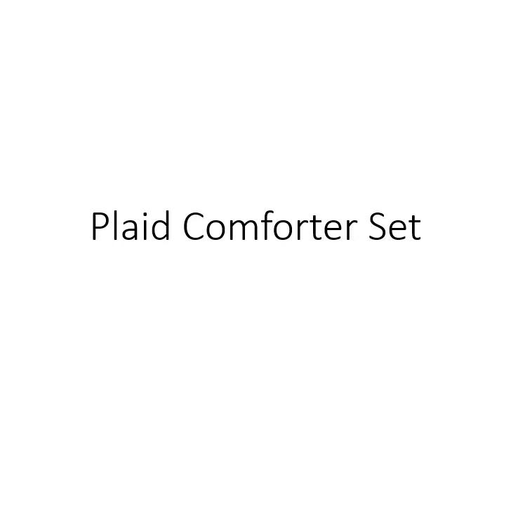 Style 212 Camden Modern & Contemporary Box Stitch Plaid Comforter Set