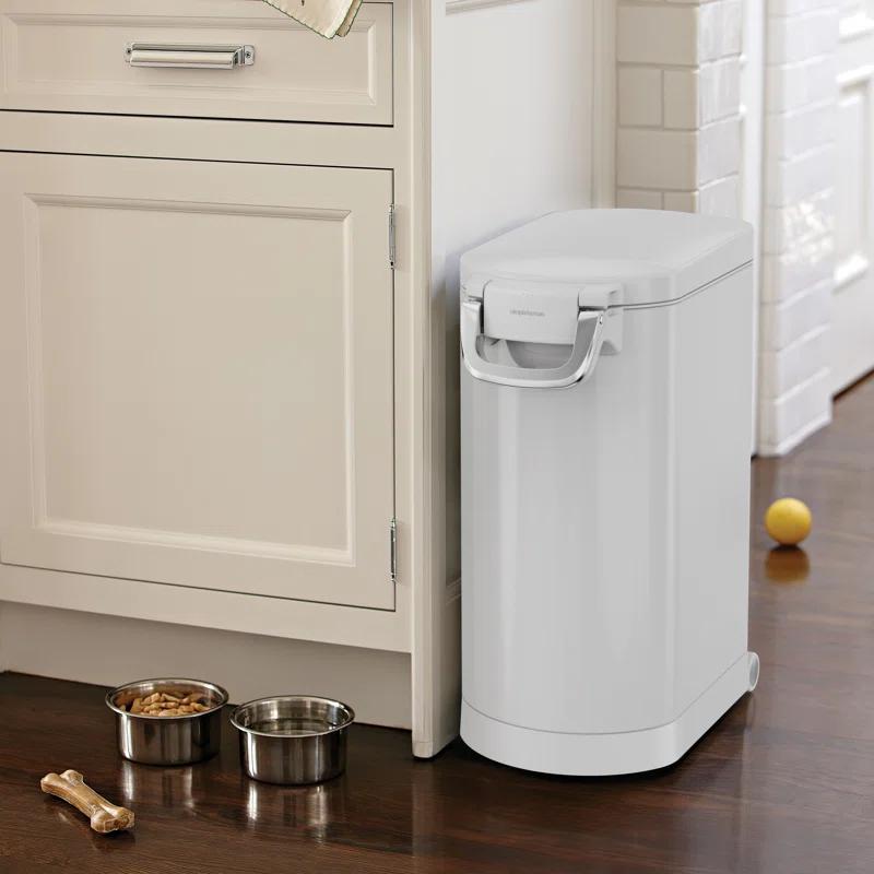 simplehuman Pet Food Storage Container Stainless Steel for Dog Food, Cat Food, and Bird Feed