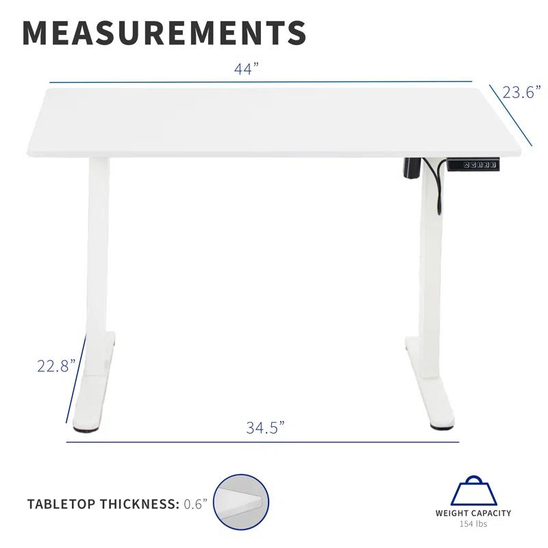 VIVO Electric 44"x 24" Sit Stand Desk, Height Adjustable Workstation (E144B series)
