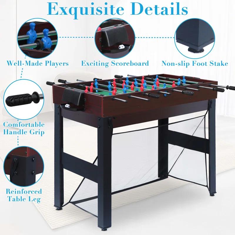 iYofe 16-In-1 Multi-Game Combination Table Includes Basketball, Table Tennis, Billiards, Push Hockey, Launch Football, Baseball, Mutter Toe And Skee Bean Bag Toss