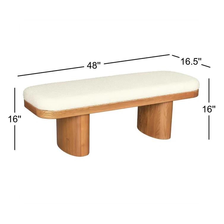 AllModern Hilarie 48" Boucle Bench & Reviews | AllModern
