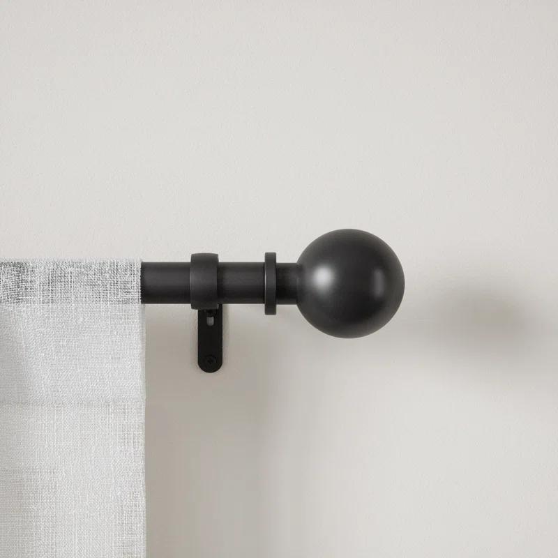 Bowman Curtain Rod - Brushed Black / 72"-144"