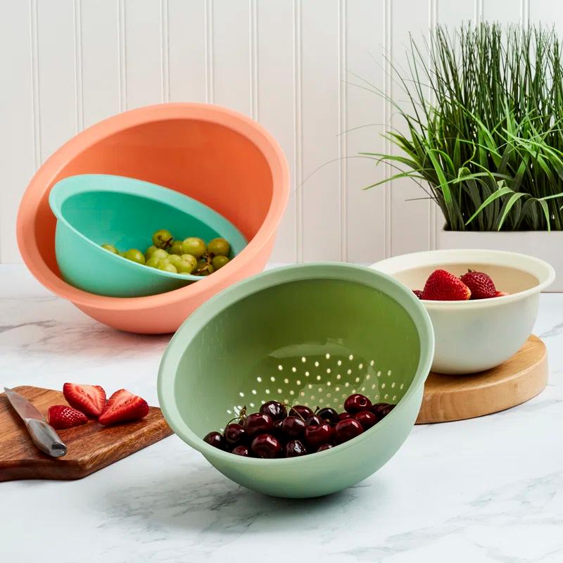Basic Essentials 4pc Mixing Bowls & Colander Set | Wayfair