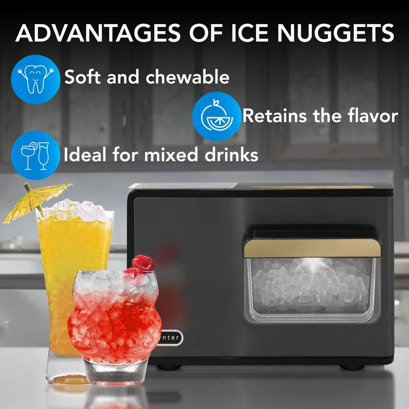 Whynter SonicSnö Countertop Nugget Ice Maker 40lbs/24hrs Chewable Pebble/Sonic Type Ice