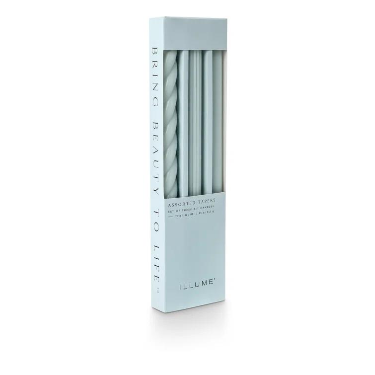 ILLUME Beautifully Done Unscented Assorted Candle Tapers 3-Pack