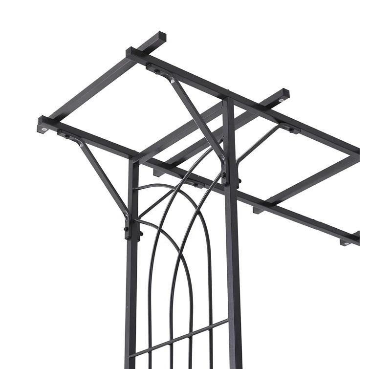 Outsunny 74.75'' W x 19.75'' D Metal Arbor in Gray