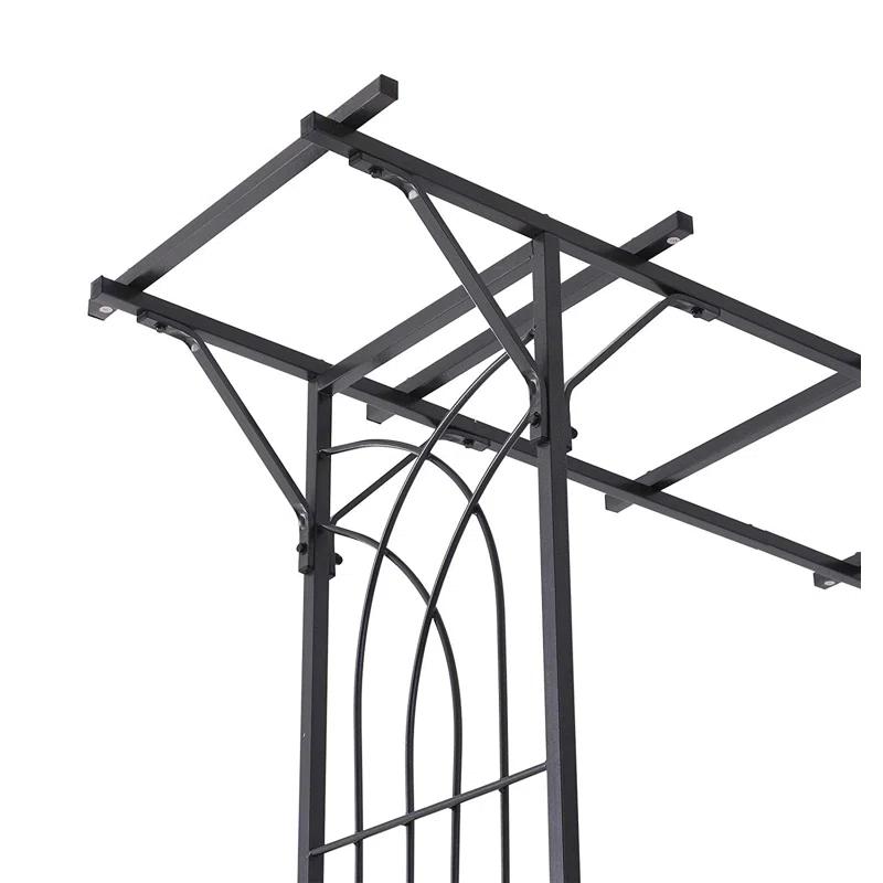 Outsunny 74.75'' W x 19.75'' D Metal Arbor in Gray