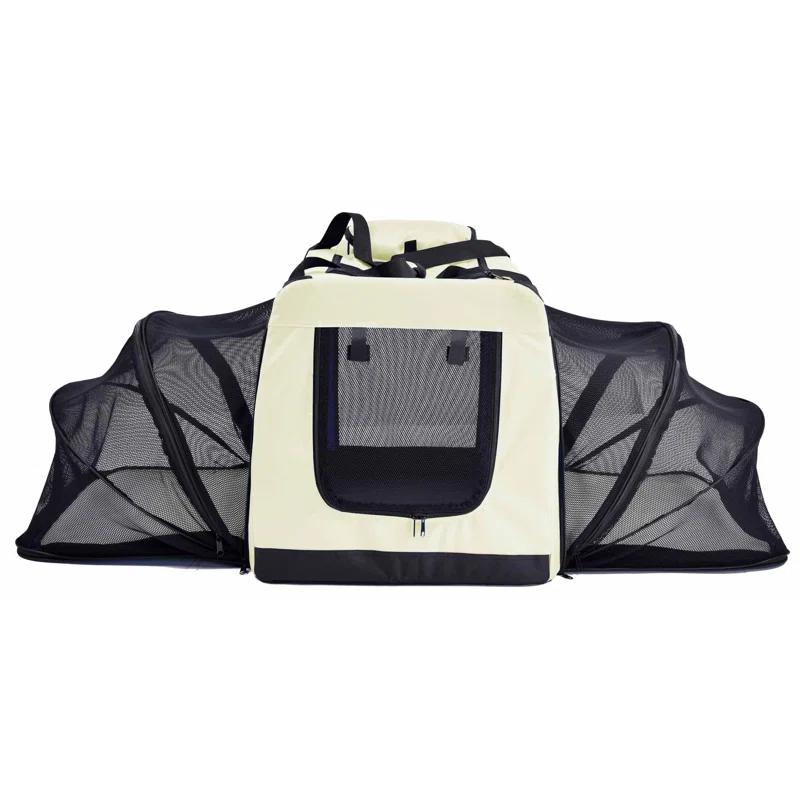 Pet Life 'Hounda Accordion' Metal Framed Soft-Folding Collapsible Dual-Sided Expandable Pet Dog Crate