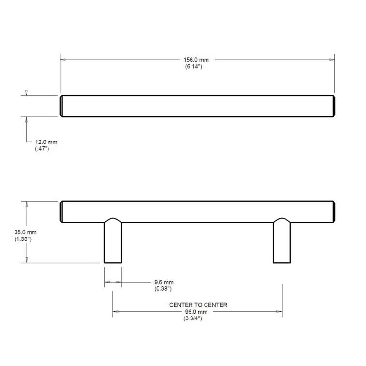Franklin Brass Builder's Program Decorative Cabinet 3 3/4" Center to Center Bar Pull