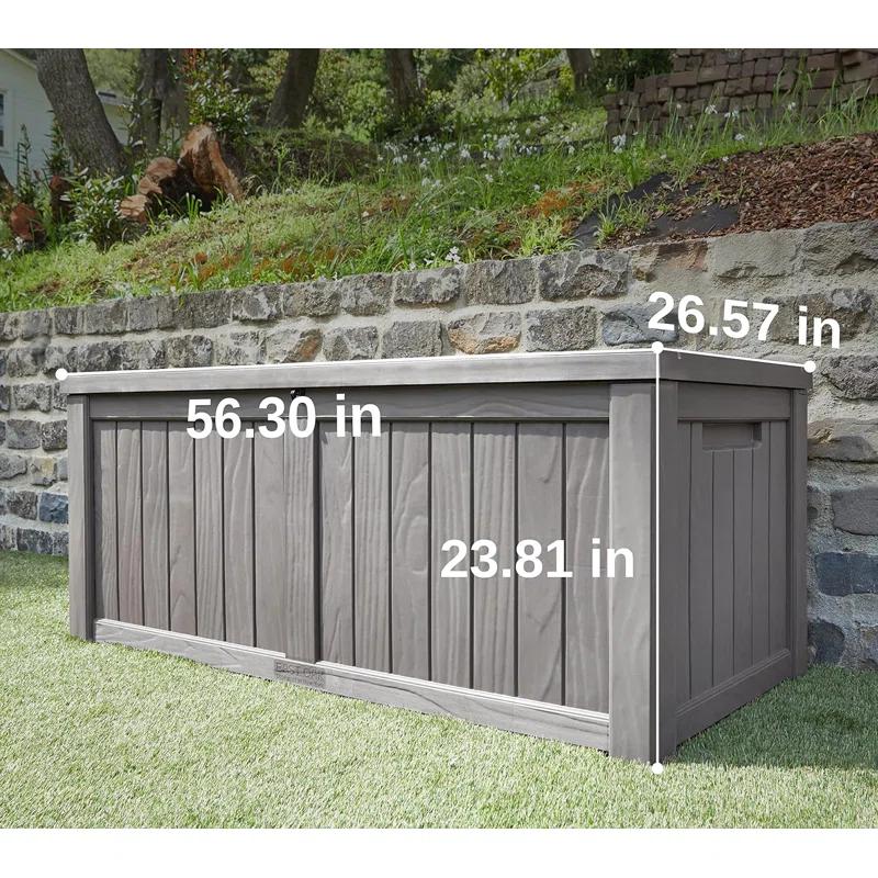 EAST OAK 26.6'' W 120 Gallons Lockable Deck Box in Grey
