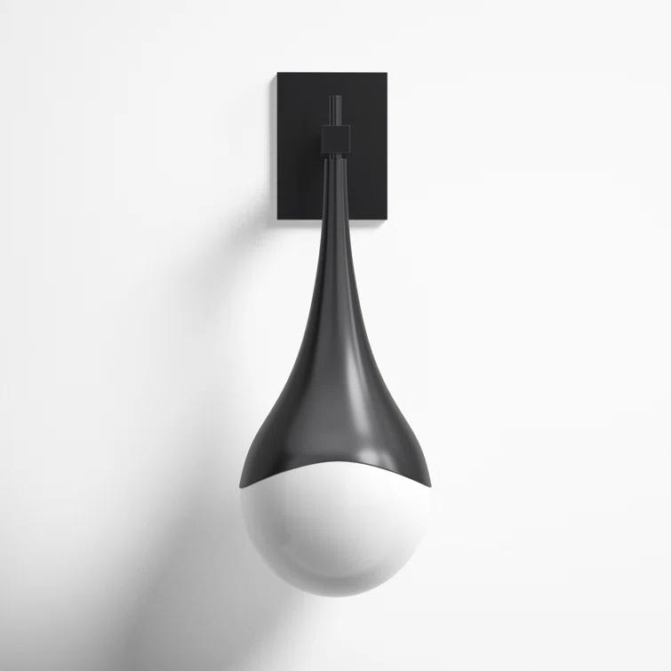 Algiers Single Light Glass Steel Dimmable Armed Sconce