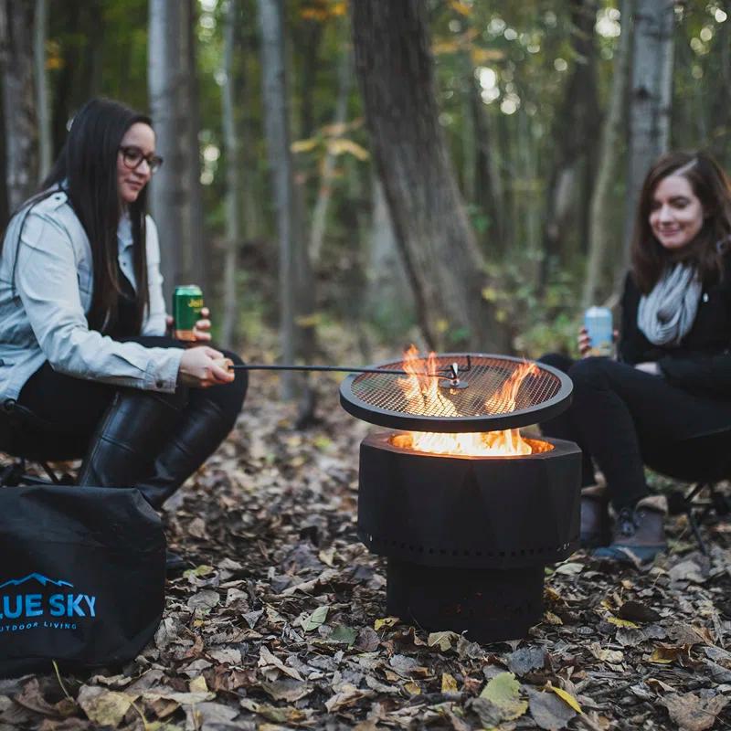 Blue Sky Outdoor Living Round Steel Wood Burning Smokeless Fire Pit