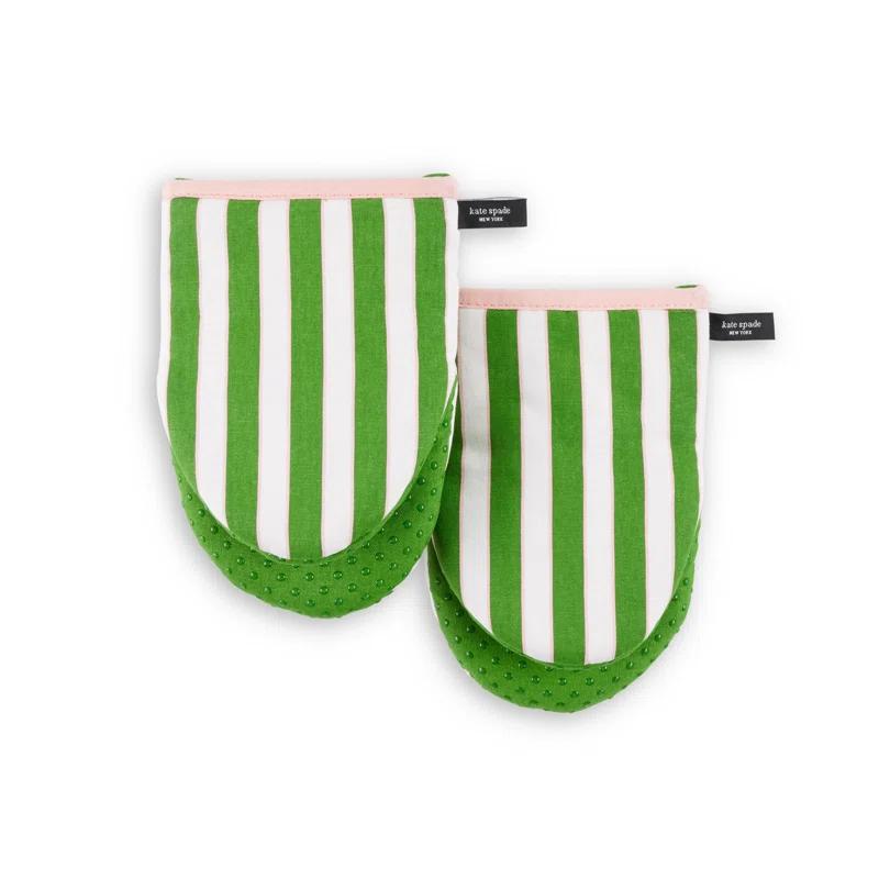 kate spade new york Kate Spade New York Loop And Dot Striped Cotton Oven Mitt Set (Set of 2)