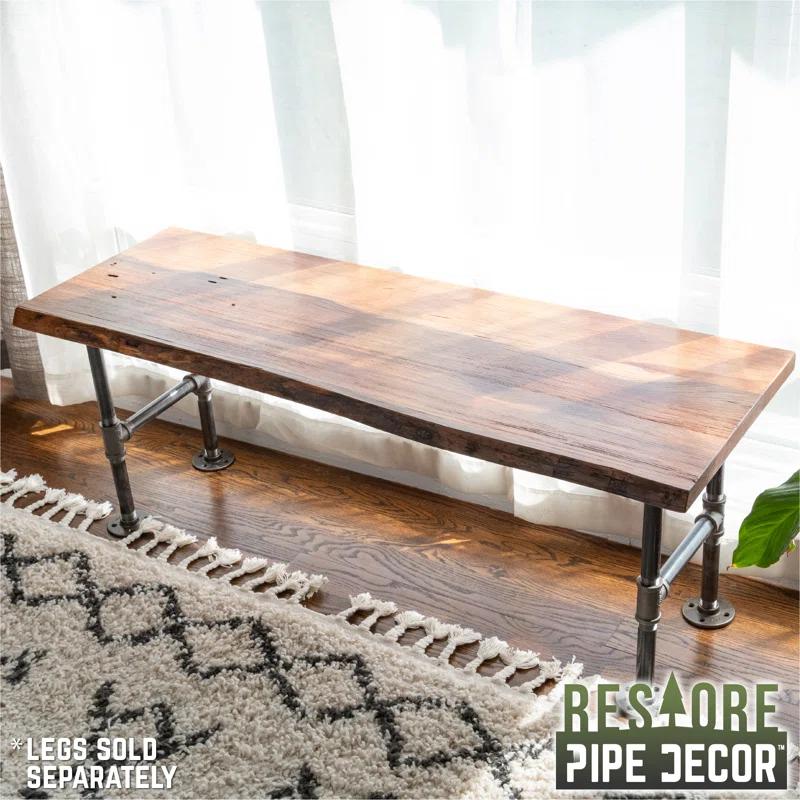 Pipe Decor 48 In. x 16 In. X 1.25 In. Live Edge Solid Console Table Wood Top