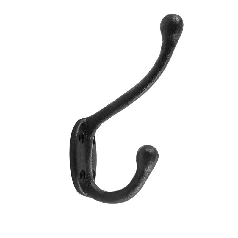 The Renovators Supply Inc. 25845 Wrought Iron Double Wall Mounted Robe Hook (Set of 3)