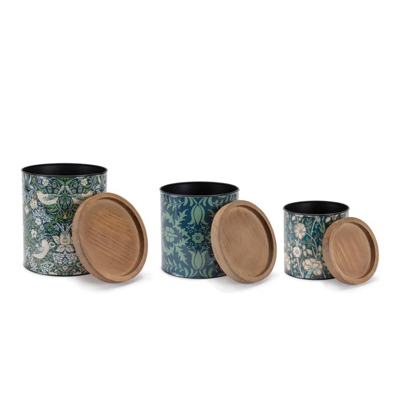 Winston Porter Round William Morris Canister (Set of 3)