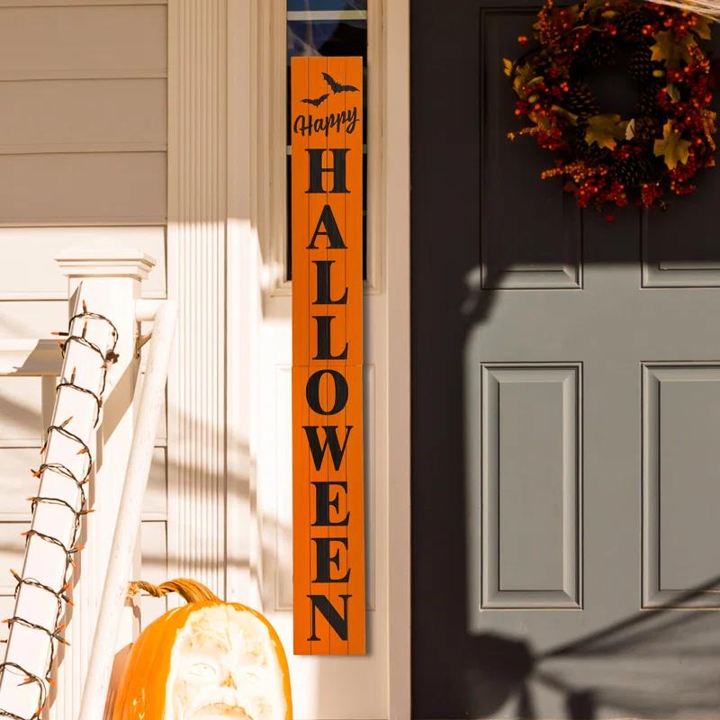Jetlink Crafts Happy Halloween 5 Foot Wooden Porch Sign