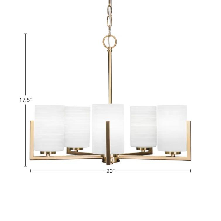 Latitude Run® Atlas 5 Light Uplight Chandelier Shown In Graphite Finish With 4” Clear Bubble Glass