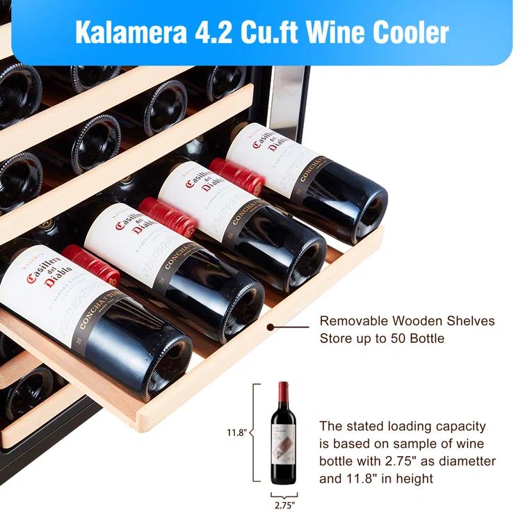 Kalamera 50 Bottle Single Zone Freestanding Wine Refrigerator & Reviews | Wayfair