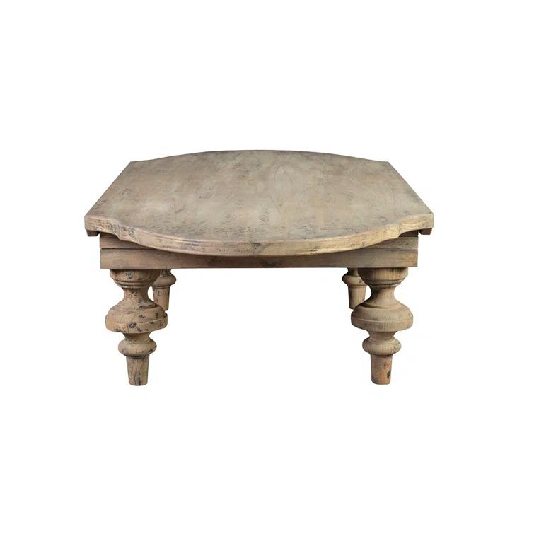 Martin Distressed Oak Oval Coffee Table with Turned Legs