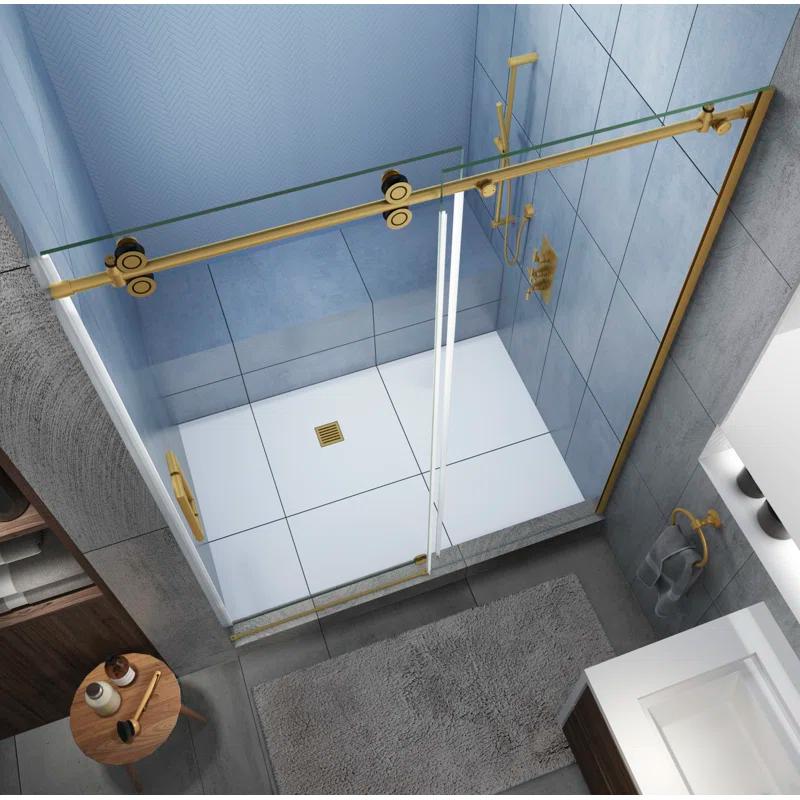 Aston Langham XL 56 - 60" W x 80" H Sliding Frameless Shower Door SDR978EZ.UC-BG-6080-L