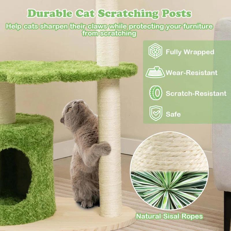 Tucker Murphy Pet™ 38" Cute Cat Tree Cat Condo Furniture With Fully Wrapped Sisal Scratching Posts