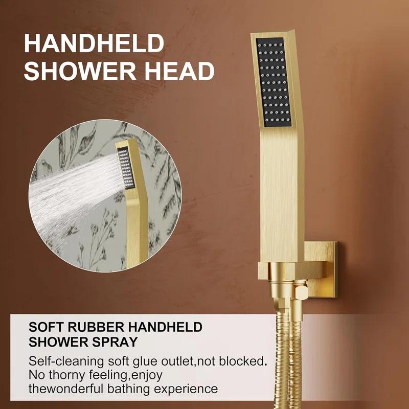 HOMGOO HG-6208BG Complete Shower System,Shower Faucet Set with 10" Rain Shower head and Handheld Shower Head Set
