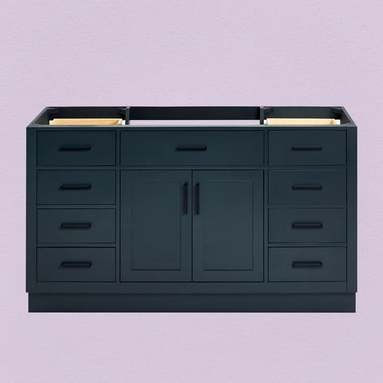 Ariel T060s-Bc Hepburn 60" Single Free Standing Vanity Cabinet Only - Blue