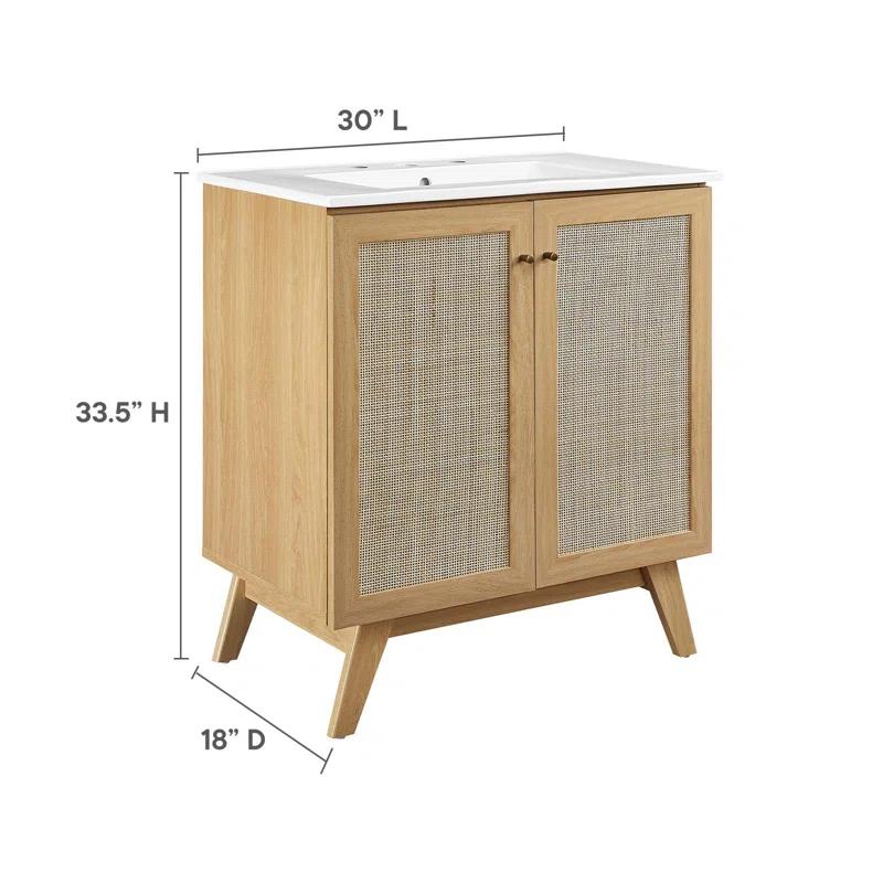 Modway Modway Soma 30'' Free Standing Single Bathroom Vanity with Manufactured Wood Top