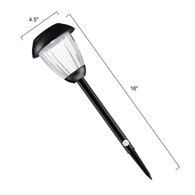 8 Solar Outdoor Lights - 16-Inch-Tall Stainless-Steel Stake Lights for Gardens, Walkways, Driveways, Landscapes, and Patios by Pure Garden (Set of 8)