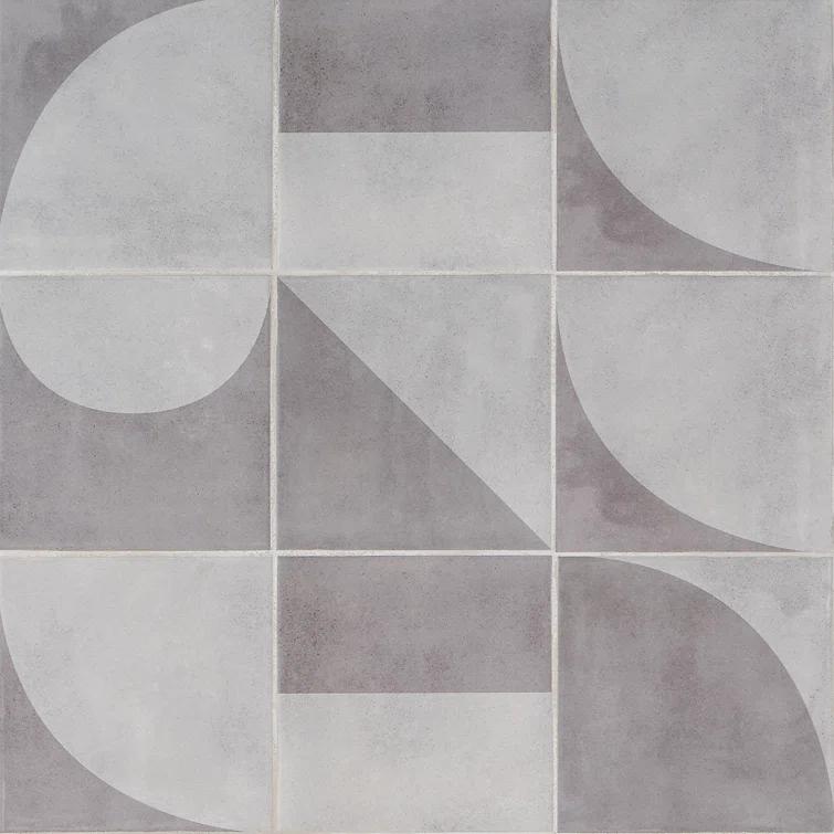 Quincy 7.87'' W x 7.87'' L Porcelain Encaustic Floor and Wall Tile