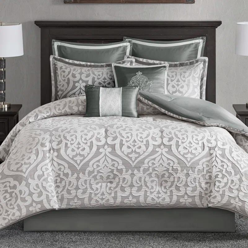 Madison Park Odette Jacquard 8 Piece Comforter Set