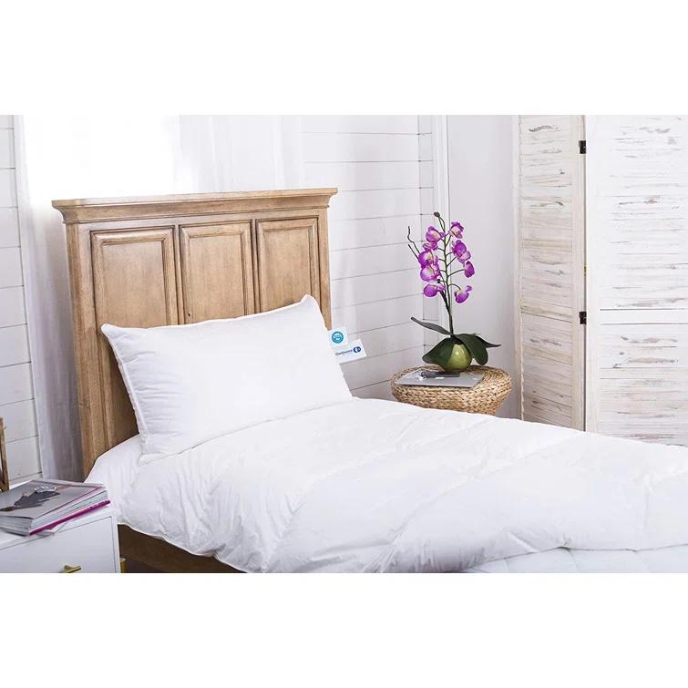 Continental Bedding Siberian 800FP 100% Goose Down Pillow Soft Support Queen Size Pack of 1